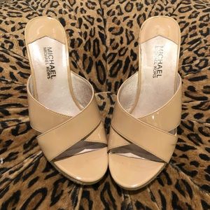 Michael Kors nude patent wedge espadrilles 7.5